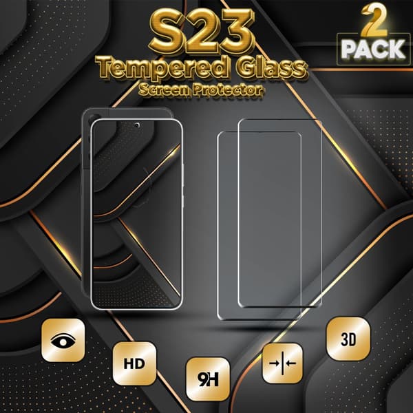 2-Pack Samsung S23 - 9H Härdat Glass - 3D Super Kvalitet Skärmskydd