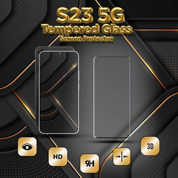 Samsung S23 5G - 9H Härdat Glass - 3D Super Kvalitet Skärmskydd