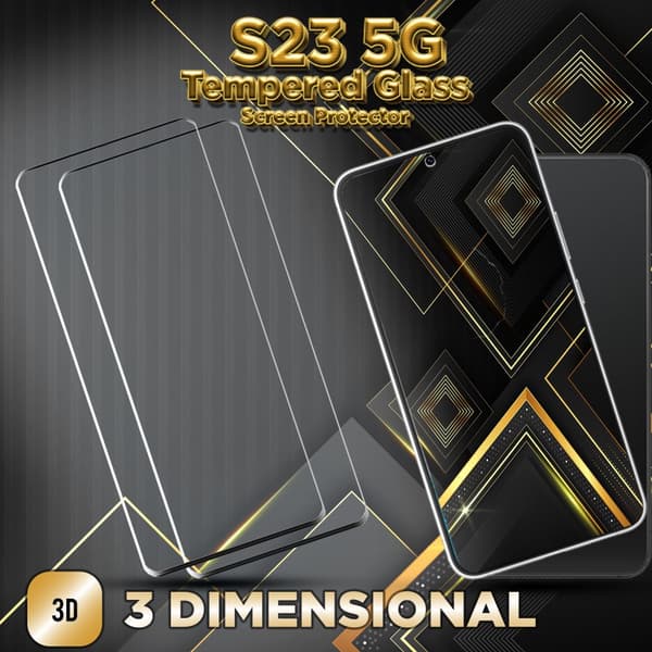 2-Pack Samsung S23 5G - 9H Härdat Glass - 3D Super Kvalitet Skärmskydd