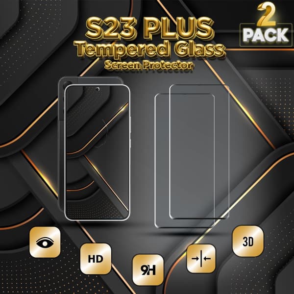 2-Pack Samsung S23 Plus - 9H Härdat Glass - 3D Super Kvalitet Skärmskydd