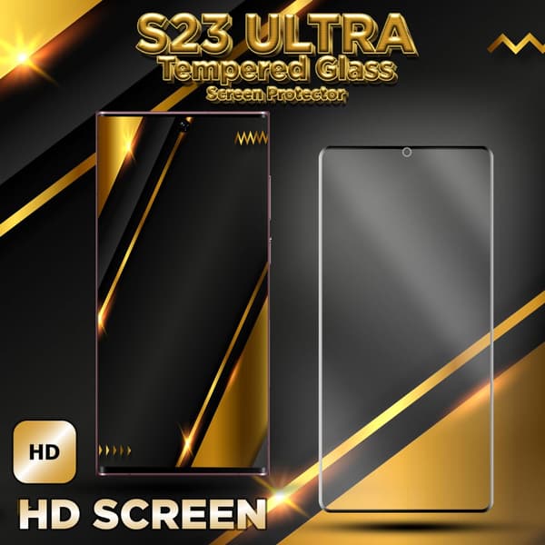 Samsung S23 Ultra - 9H Härdat Glass - 3D Super Kvalitet Skärmskydd