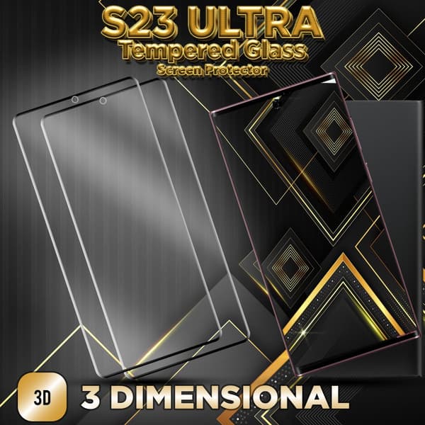 2-Pack Samsung S23 Ultra - 9H Härdat Glass - 3D Super Kvalitet Skärmskydd