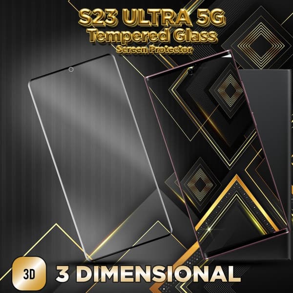 Samsung S23 Ultra 5G - 9H Härdat Glass - 3D Super Kvalitet Skärmskydd