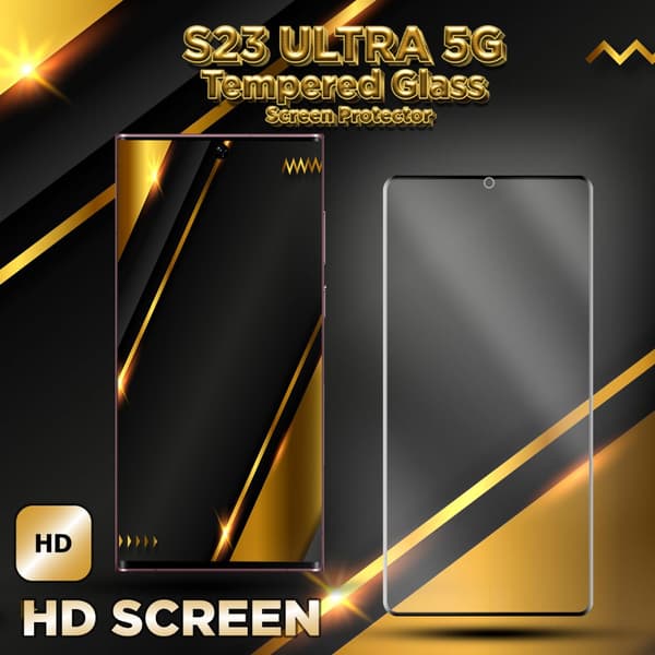 Samsung S23 Ultra 5G - 9H Härdat Glass - 3D Super Kvalitet Skärmskydd