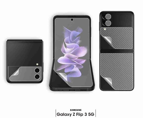 Samsung Galaxy Z Flip 3 - Blød beskyttelsesfilm i fire dele