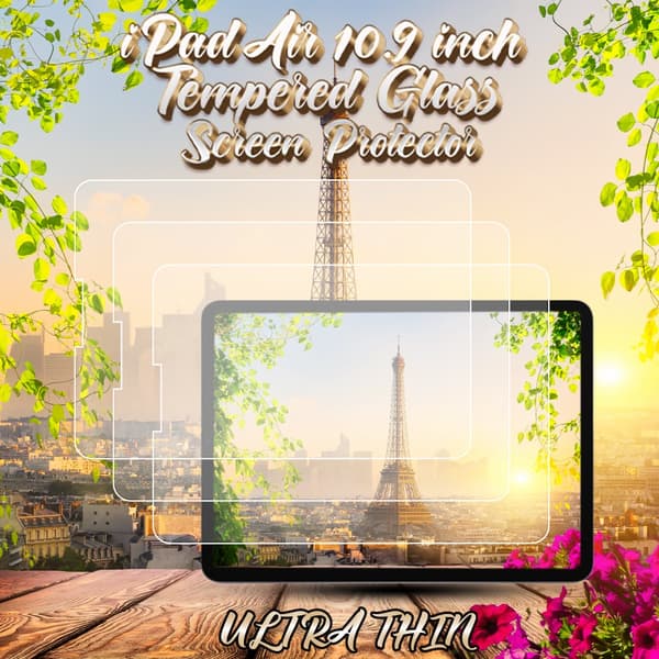 3-Pack Apple iPad AIR (10.9 Inch) - Härdat Glas 9H - Super Kvalitet Skärmskydd