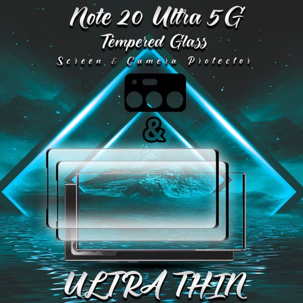 2-Pack Samsung Note 20 Ultra 5G Skärmskydd & 1-Pack linsskydd - 9H GLAS