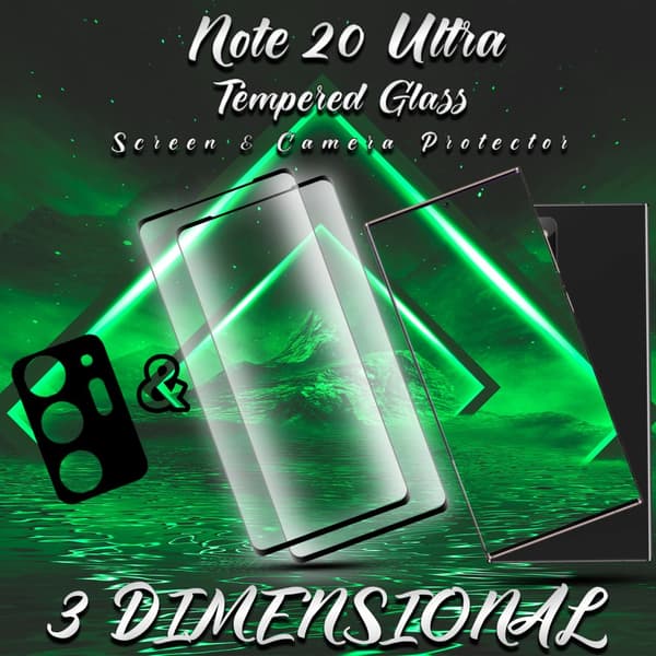 2-Pack Samsung Note 20 Ultra Skärmskydd & 1-Pack linsskydd - 9H GLAS