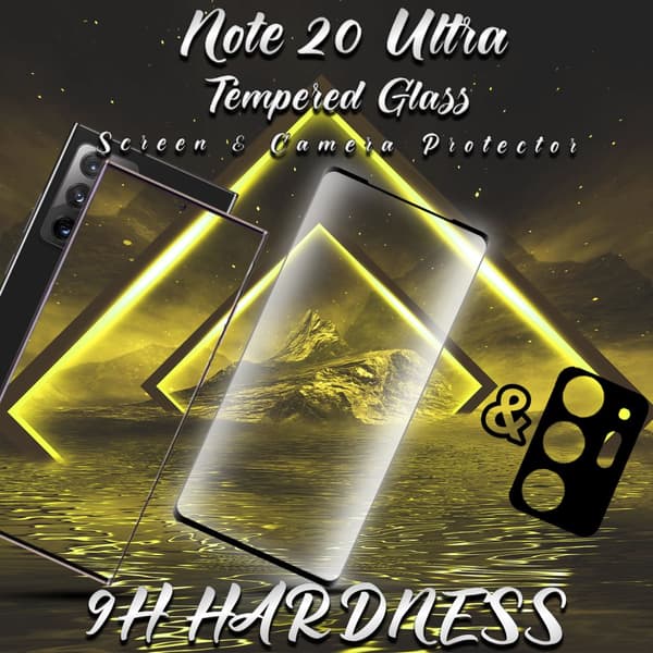 1-Pack Samsung Note 20 Ultra Skärmskydd & 1-Pack linsskydd - 9H GLAS