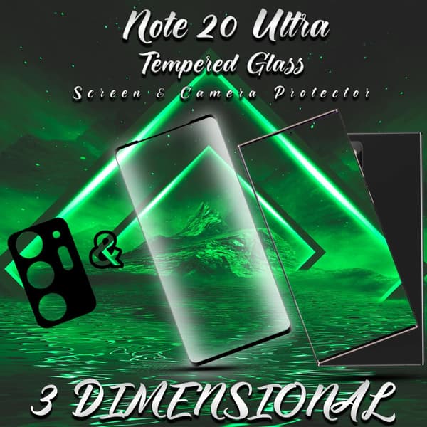 1-Pack Samsung Note 20 Ultra Skärmskydd & 1-Pack linsskydd - 9H GLAS