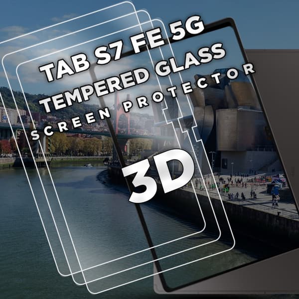 3-Pack Samsung Galaxy Tab S7 FE (5G) - Härdat Glas 9H - Super Kvalitet Skärmskydd