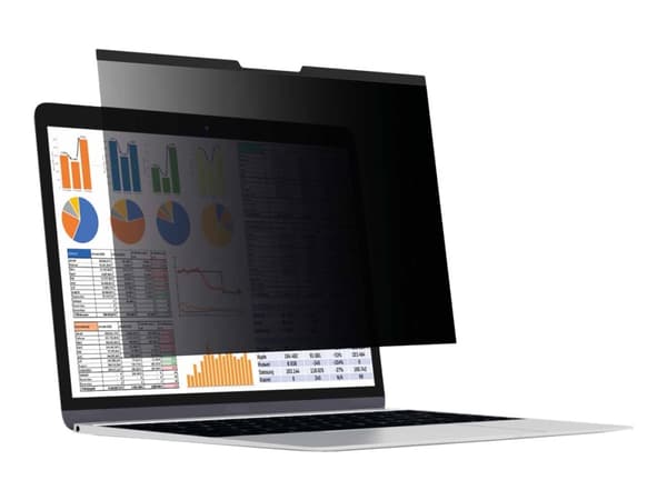DISPLEX Privacy Sikkert personvernfilter for MacBook Air 13,6", antireflekterende, blått lysfilter, magnetisk feste Sort, Gjennomsiktig