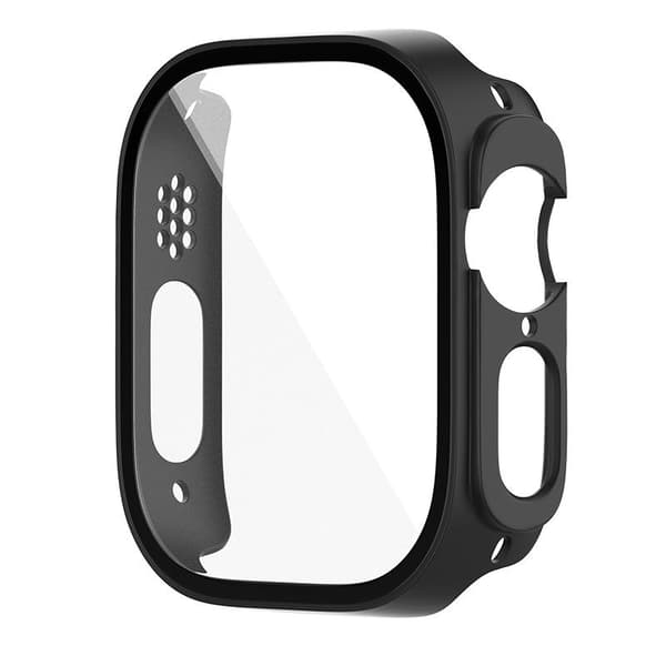 Heltäckande Skal till Apple Watch 8 Ultra Härdat glas 49mm SVART