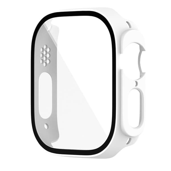 Heltäckande Skal till Apple Watch 8 Ultra Härdat glas 49mm VIT