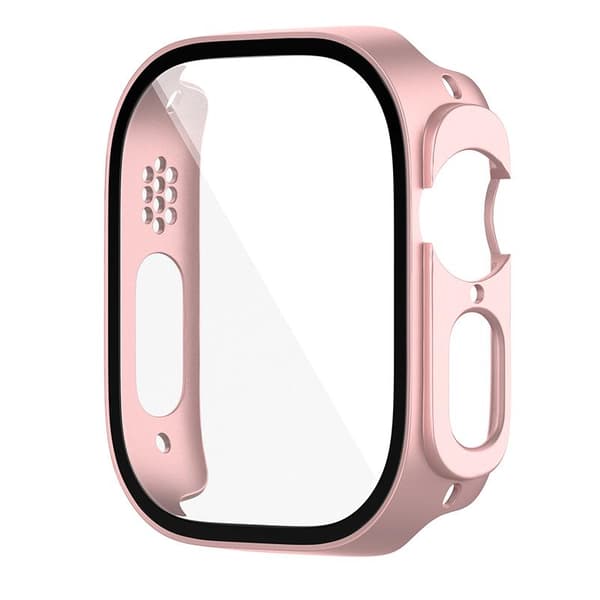 Heltäckande Skal till Apple Watch 8 Ultra Härdat glas 49mm ROSA