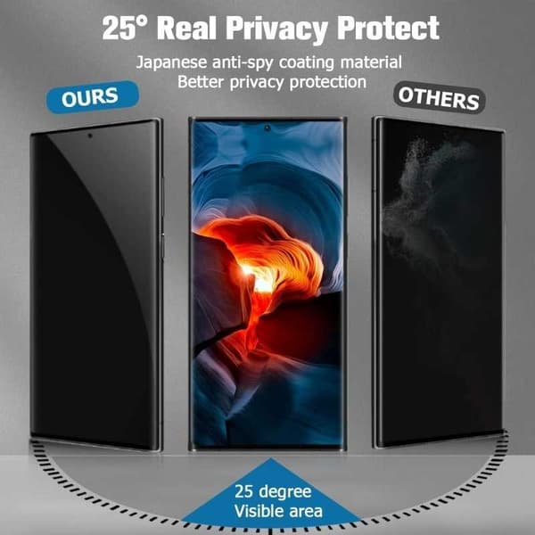 Samsung S23 Ultra Privacy Härdat glas 0.26mm 3D 9H