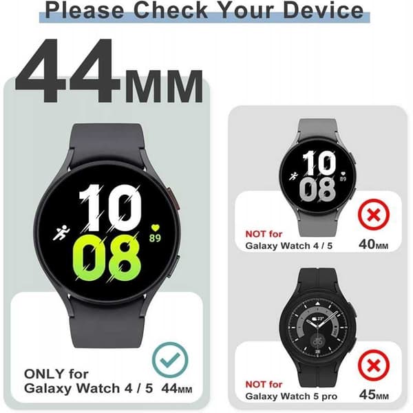 Täyskansi Samsung Galaxy Watch 4 44mm 9H karkaistu lasi