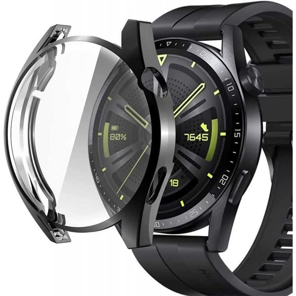 Heltäckande Skal Huawei Watch GT 3 46mm 9H Härdat Glas