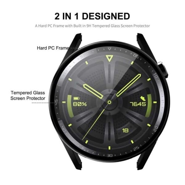 Heltäckande Skal Huawei Watch 3 42mm 9H Härdat Glas