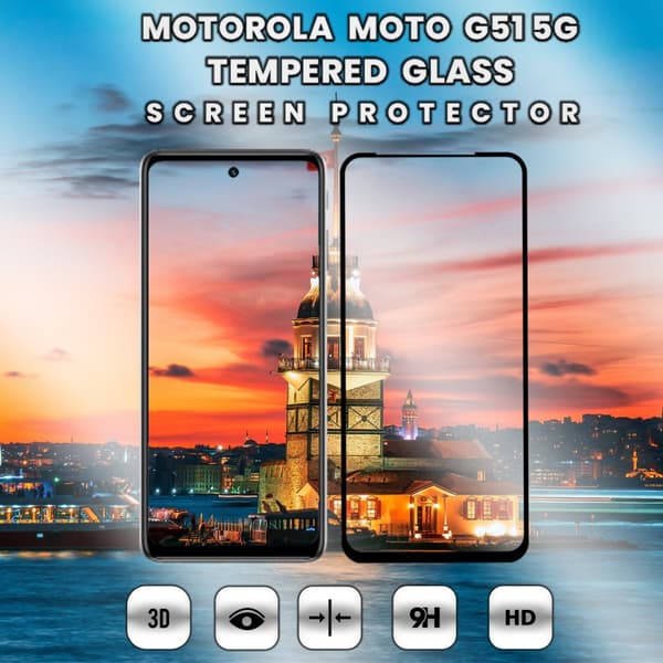 Motorola Moto G51 (5G) - Härdat Glas 9H - Super kvalitet 3D Skärmskydd
