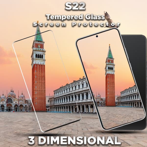 1-Pack Samsung S22 Skärmskydd - 9H Härdat Glass - 3D Super Kvalitet