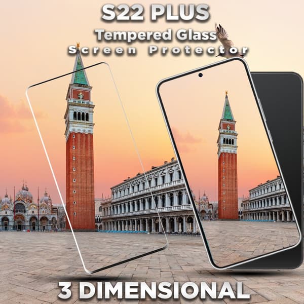 1-Pack Samsung S22 Plus Skärmskydd - 9H Härdat Glass - 3D Super Kvalitet