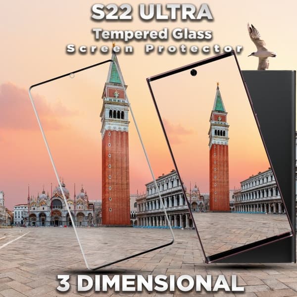 1-Pack Samsung S22 Ultra Skärmskydd - 9H Härdat Glass - 3D Super Kvalitet