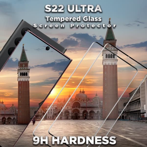 2-Pack Samsung S22 Ultra Skärmskydd - 9H Härdat Glass - 3D Super Kvalitet