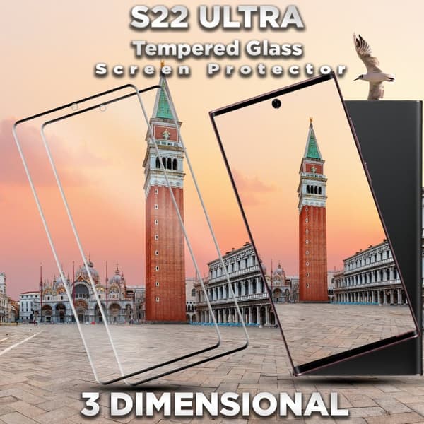 2-Pack Samsung S22 Ultra Skärmskydd - 9H Härdat Glass - 3D Super Kvalitet