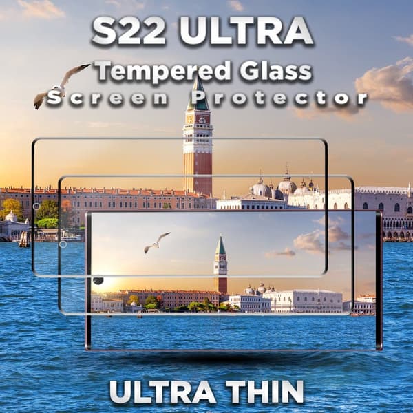 2-Pack Samsung S22 Ultra Skärmskydd - 9H Härdat Glass - 3D Super Kvalitet