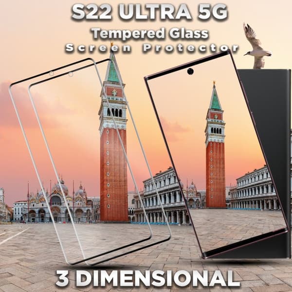 2-Pack Samsung S22 Ultra (5G) Skärmskydd - 9H Härdat Glass - 3D Super Kvalitet