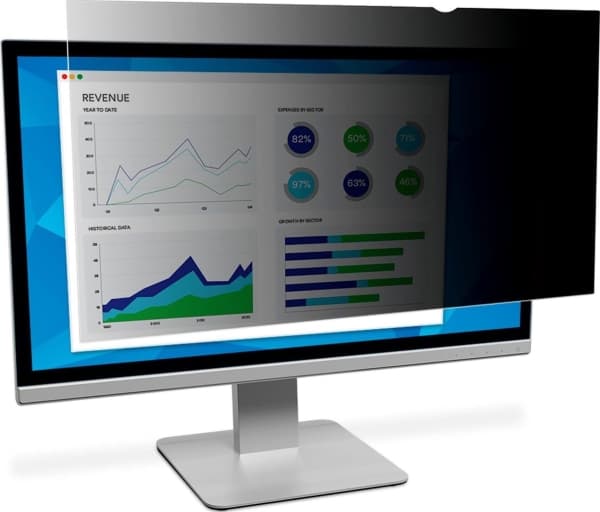 3M Sekretessfilter till widescreen-skärm 31.5 tum, 80 cm (31.5"), 16:9, Skärm, Privatfilter för ramlösa datorskärmar, Mätt, Bländningsskydd Svart