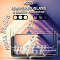 Miniatyrbild 5 av 5: 2-Pack Samsung S23 Skärmskydd & 2-Pack linsskydd - Härdat Glas 9H - Super kvalitet 3D