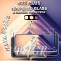 Miniatyrbild 5 av 5: 2-Pack Samsung S23 Plus Skärmskydd & 1-Pack linsskydd - Härdat Glas 9H - Super kvalitet 3D