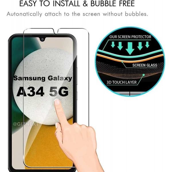 Samsung A34 5G Hærdet glas 0,26mm 2,5D 9H