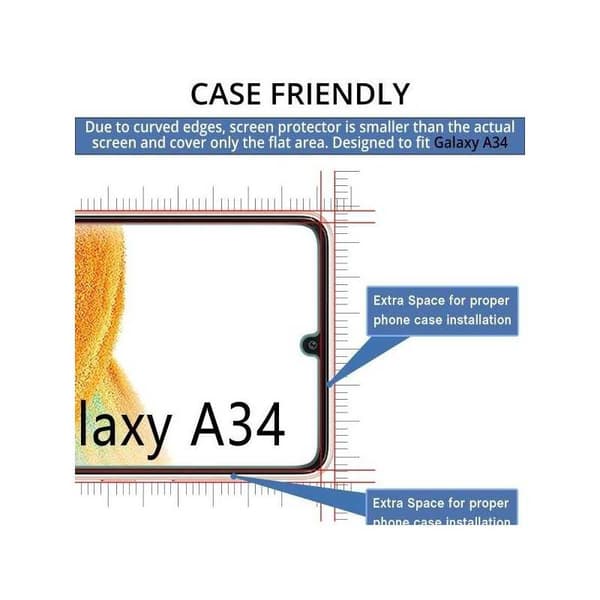 2-PACK Samsung A34 5G FullFrame® 0,26 mm 9H hærdet glas