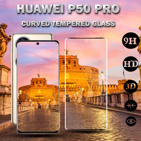 Huawei P50 Pro - Härdat Glas 9H – 3D Super kvalitet Skärmskydd