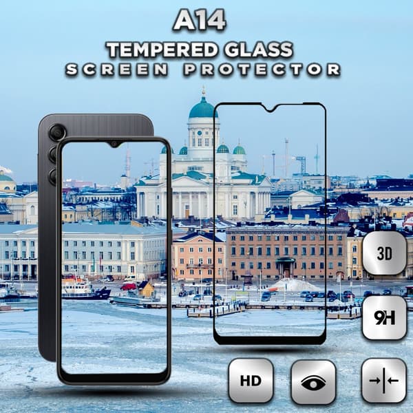 Samsung Galaxy A14 - Härdat Glas 9H - Super Kvalitet 3D Skärmskydd