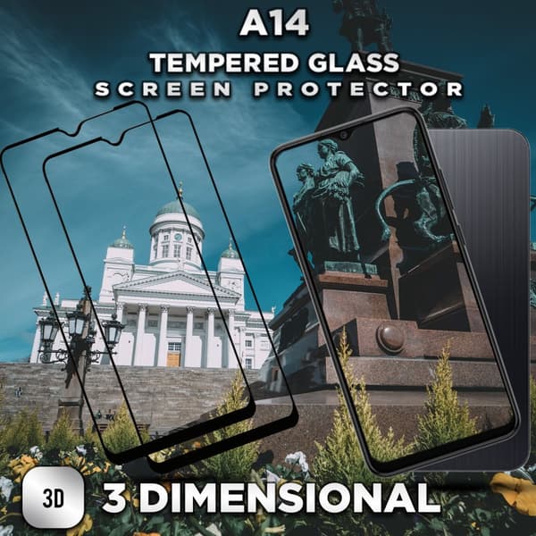 2-Pack Samsung Galaxy A14 - Härdat Glas 9H - Super Kvalitet 3D Skärmskydd
