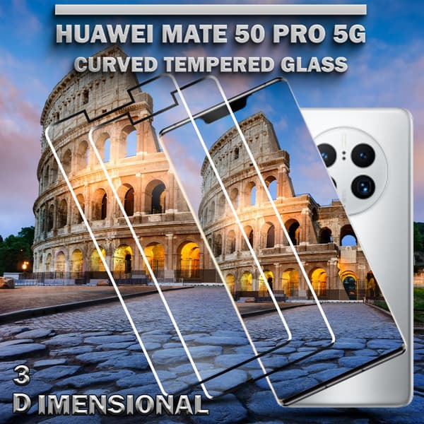 2-Pack Huawei Mate 50 Pro (5G) - Härdat Glas 9H – Super kvalitet 3D Skärmskydd