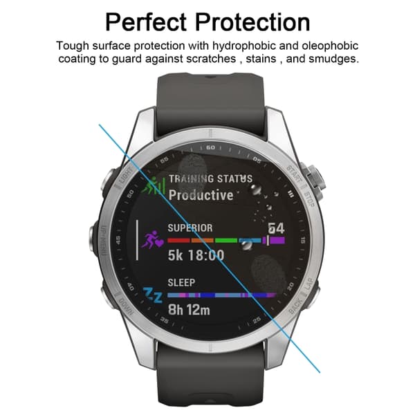 Skjermbeskytter i Herdet Glass for Garmin Fenix 7S – 9H Hardhet og HD-kvalitet