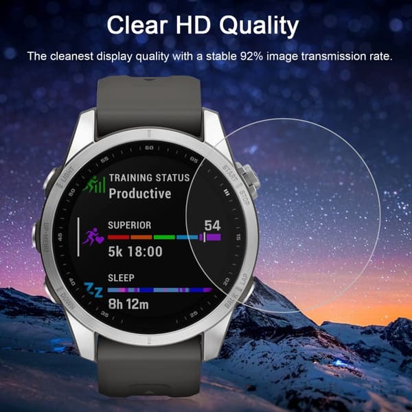 Skjermbeskytter i Herdet Glass for Garmin Fenix 7S – 9H Hardhet og HD-kvalitet