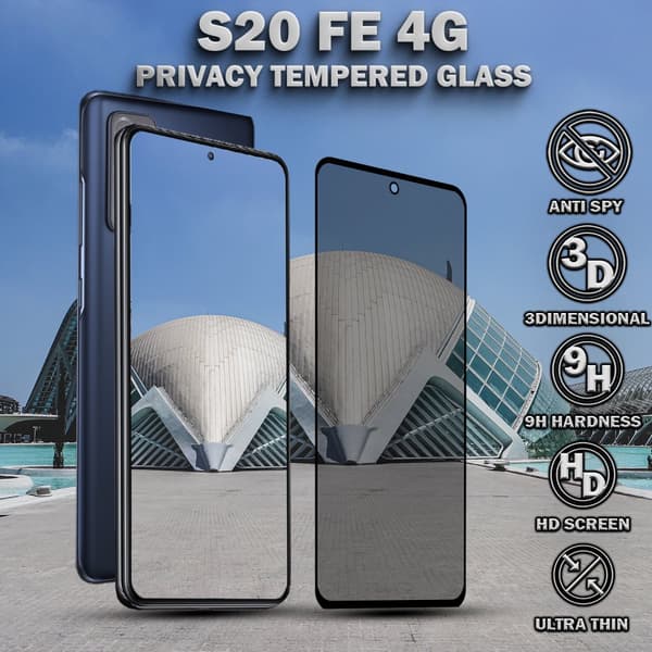 1-Pack Privacy Skärmskydd For Samsung S20 FE (4G) - Härdat Glas 9H - Super Kvalitet 3D