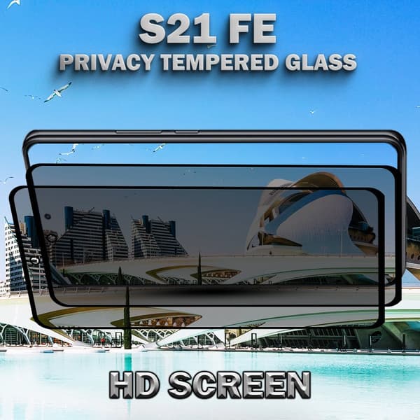 2-Pack Privacy Skärmskydd For Samsung S21 FE - Härdat Glas 9H - Super Kvalitet 3D