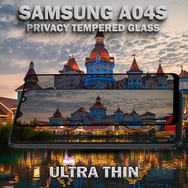 1-Pack Privacy Skärmskydd For Samsung A04S - Härdat Glas 9H - Super Kvalitet 3D