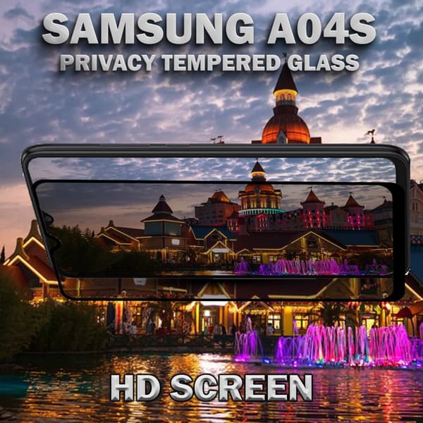 1-Pack Privacy Skärmskydd For Samsung A04S - Härdat Glas 9H - Super Kvalitet 3D