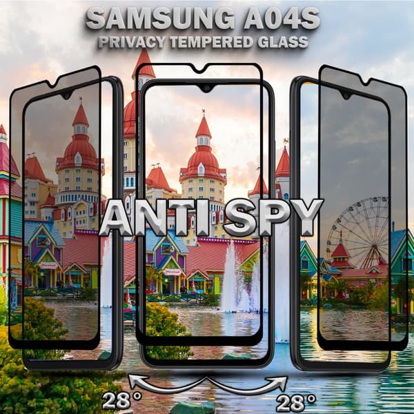 1-Pack Privacy Skärmskydd For Samsung A04S - Härdat Glas 9H - Super Kvalitet 3D