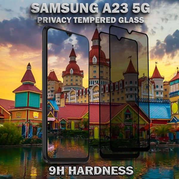 2-Pack Privacy Skärmskydd For Samsung A23 (5G) - Härdat Glas 9H - Super Kvalitet 3D