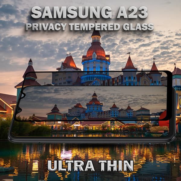 1-Pack Privacy Skärmskydd For Samsung A23 - Härdat Glas 9H - Super Kvalitet 3D