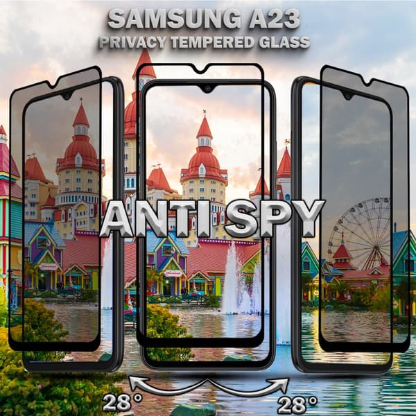 1-Pack Privacy Skärmskydd For Samsung A23 - Härdat Glas 9H - Super Kvalitet 3D